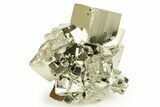 Gleaming Striated Cubic Pyrite Cluster - Peru #372795-1
